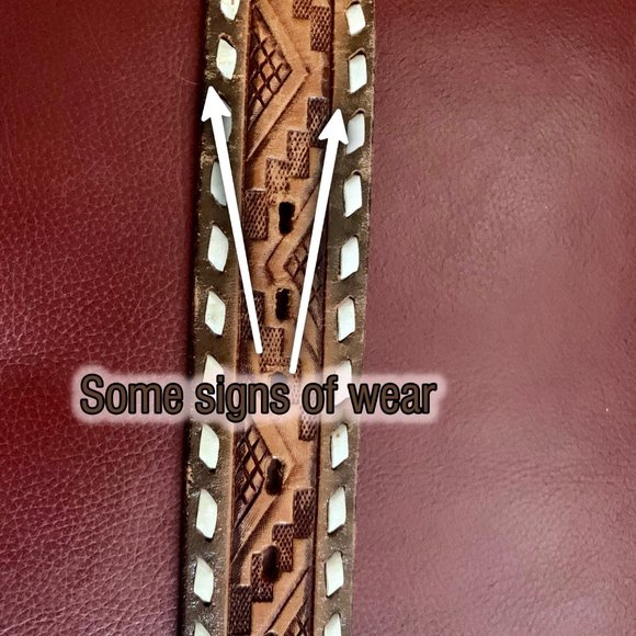 Western Belt, leather with brass buckle, 37\